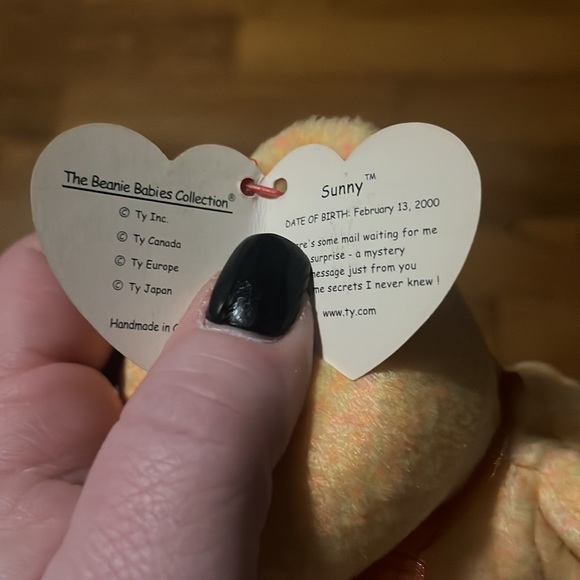 2000 Ty Beanie Babies "Sunny" The Orange E-Bear 8" Plush retired with errors - Picture 11 of 12